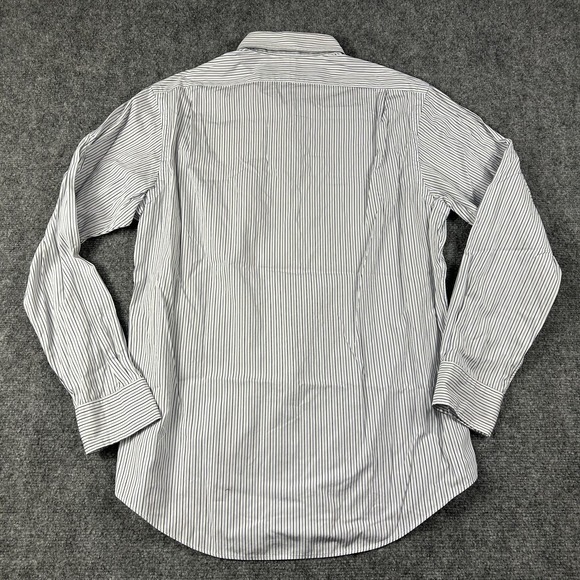 Polo Ralph Lauren Dress Shirt Mens 16 34/35 White Blue Stripe Custom Fit - Picture 5 of 8